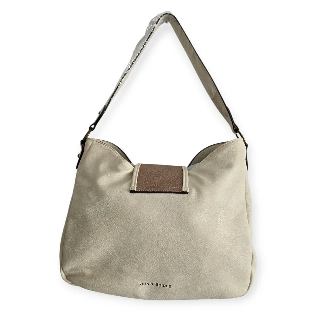 Western‎ Style Embossed Ivory/Tan Shoulder Bag